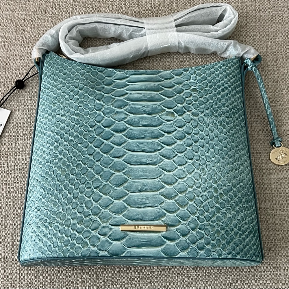 NWT Brahmin Katie Limeade All Over Snake Crossbody